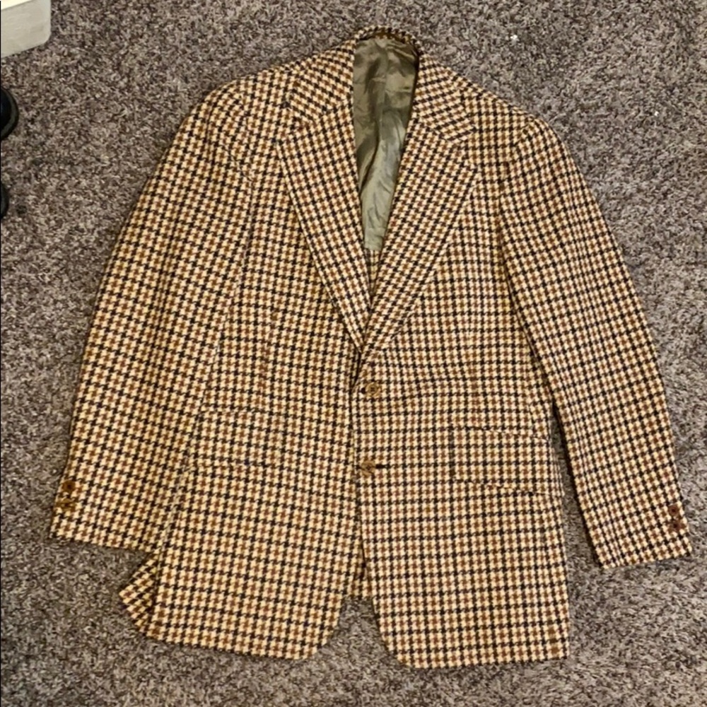 Vintage Virgin Wool Hounds Tooth Sport Coat